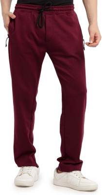 Status Quo Solid Men Red Track Pants