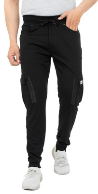 GEE 5 Self Design Men Black Track Pants