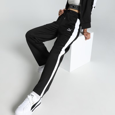 PUMA Solid Women Black Track Pants