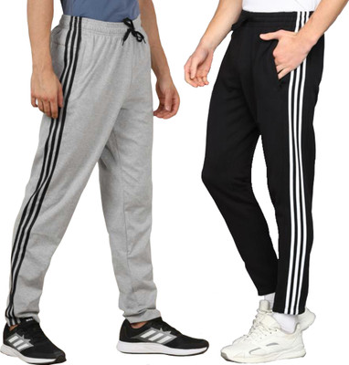Nvgarments Striped Men Black Track Pants