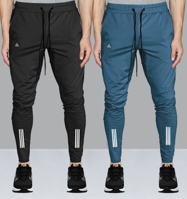 AVOLT Striped Men Blue, Black Track Pants