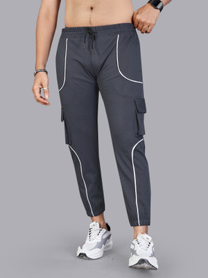 LINSOR FASHION Striped Men Grey Track Pants
