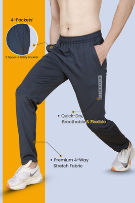 DRIZONE Solid Men Grey Track Pants