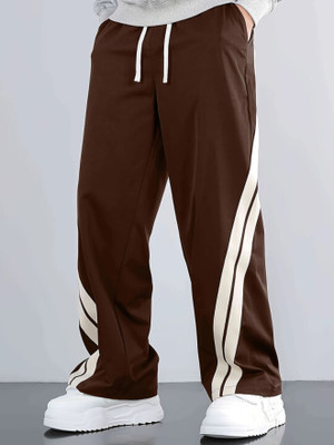 HeraDawn Self Design Men Brown Track Pants