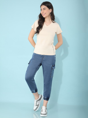CRIMSOUNE CLUB Solid Women Blue Track Pants