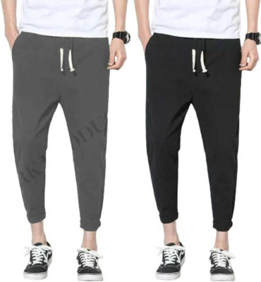 Fabrictown Solid Men Black, Grey Track Pants