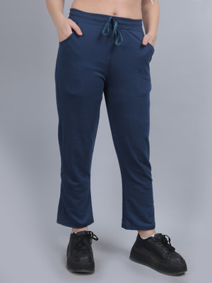 DYWER Solid Women Blue Track Pants
