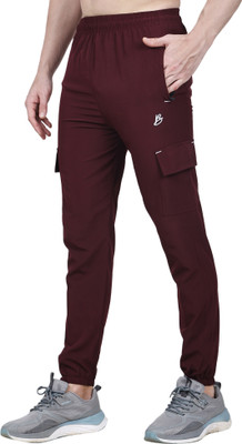 BLACK COOL Solid Men Maroon Track Pants