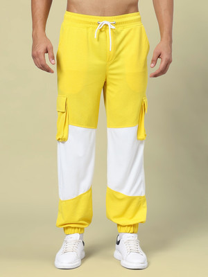 WEARDUDS Colorblock Men Yellow, White Track Pants
