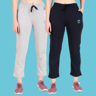 Kiba Retail Solid Women Black, Grey Track Pants