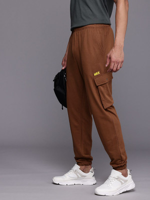 HRX by Hrithik Roshan Solid Men Brown Track Pants