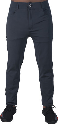 ask Solid Men Grey Track Pants