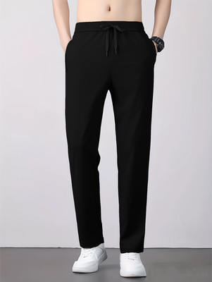 Lripsome Solid Men Black Track Pants