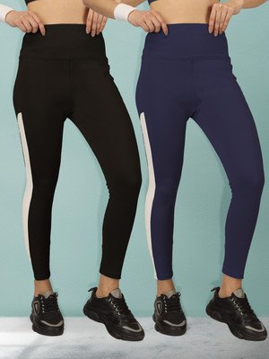 BEYOGINI Striped Women Black, Blue Track Pants