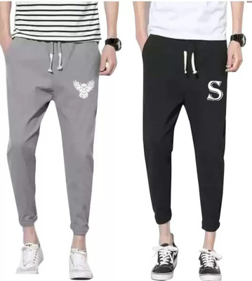 YFB Printed Men Black, Grey Track Pants