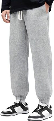 Dockstreet Solid Men Grey Track Pants
