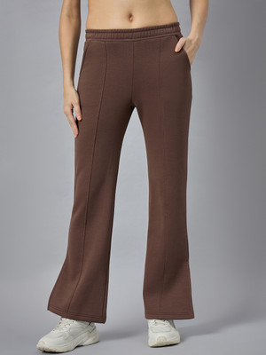 98 Degree North Solid Women Brown Track Pants