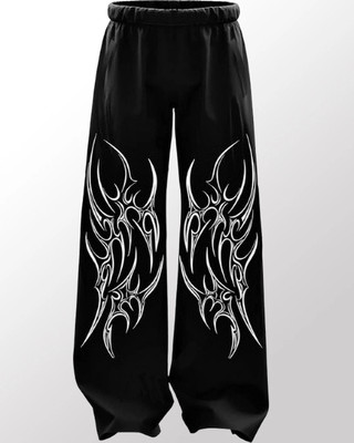 ZEN1FASHION Printed Men Black Track Pants