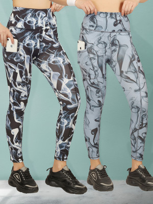 BEYOGINI Printed Women Black, Grey Track Pants