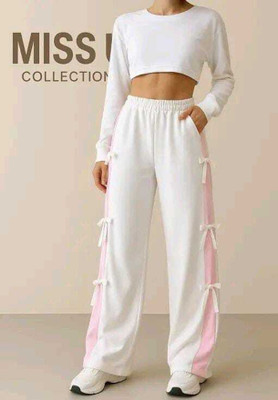 RameenFashion Solid Women White Track Pants