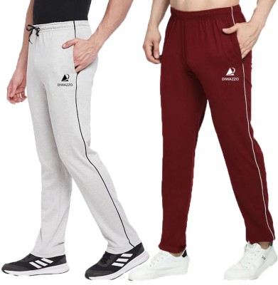 Diwazzo Printed Men Silver, Maroon Track Pants