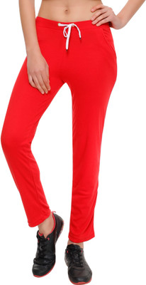 TT Solid Women Red Track Pants