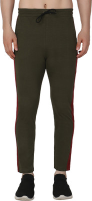 zunaira Solid, Striped Men Dark Green Track Pants