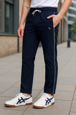 Leebonee Solid Men Dark Blue Track Pants