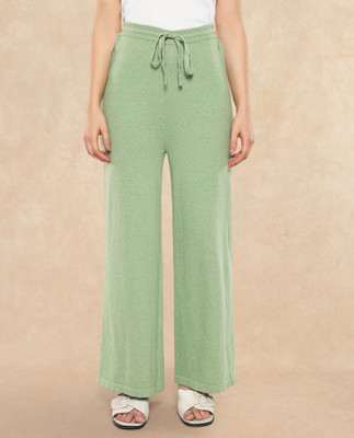 RAREISM Solid Women Dark Green Track Pants