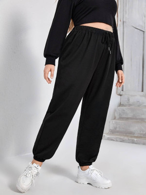 TRUFFLEGUM Loose Fit Women Black Trousers