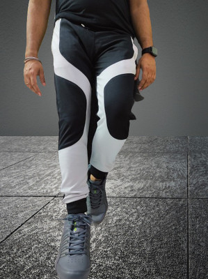 RusticBlooms Colorblock Men Black Track Pants