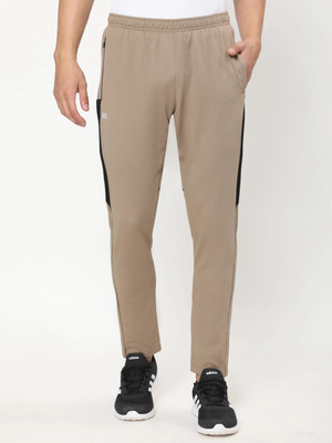DIDA Solid Men Brown Track Pants