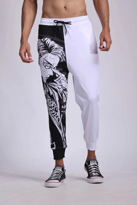 Yellow Tree Printed Men White, Black Track Pants