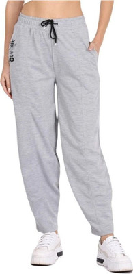CLOTHINK India Solid Women Grey Track Pants