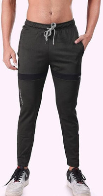 24 Street Colorblock Men Dark Green Track Pants