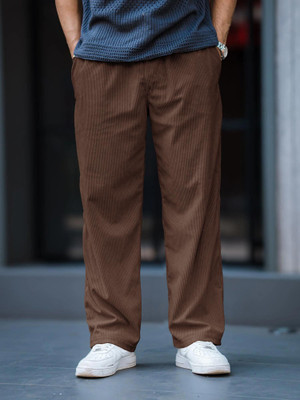 FOXTER Solid Men Brown Track Pants