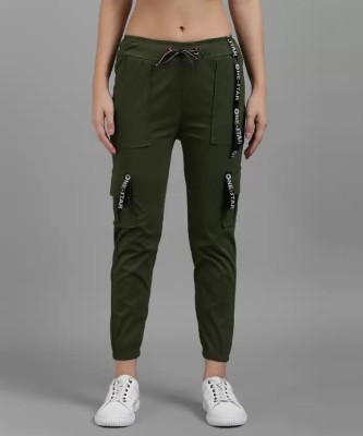 CRIMP Self Design Women Olive Track Pants