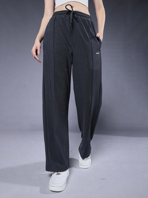 Pronk Solid Women Grey Track Pants