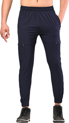 J FLISE Solid Men Dark Blue Track Pants