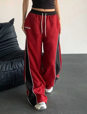 Parfect Solid Men & Women Red, Black Track Pants