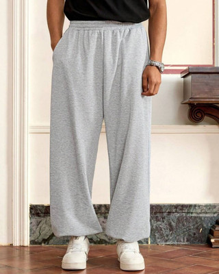 Cloth N Code Solid Men Silver Track Pants
