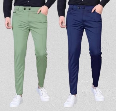 kkgarment Solid Men Green, Blue Track Pants