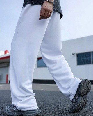 FLYNOFF Solid Men White Track Pants