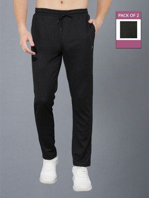 Force NXT Solid Men Black Track Pants