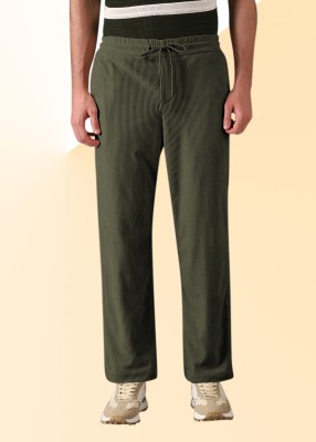 INDICLUB Solid Men Green Track Pants