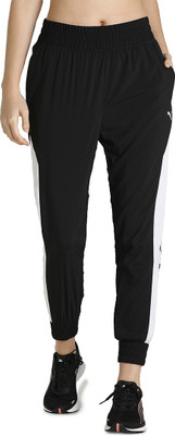 PUMA Fit Woven Jogger Colorblock Women Black Track Pants