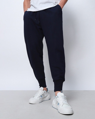 BEWAKOOF Solid Men Blue Track Pants