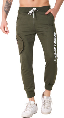 Raysx Printed Men Dark Green Track Pants