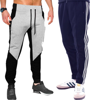 Tee town Colorblock Men Black Track Pants