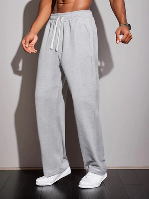 Dockstreet Solid Men Grey Track Pants